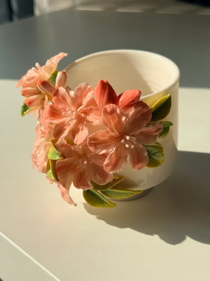 Pink Azalea Ceramic Cup