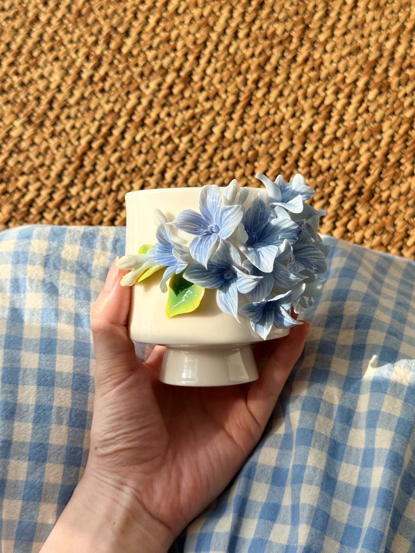 Blue Hydrangea Ceramic Cup