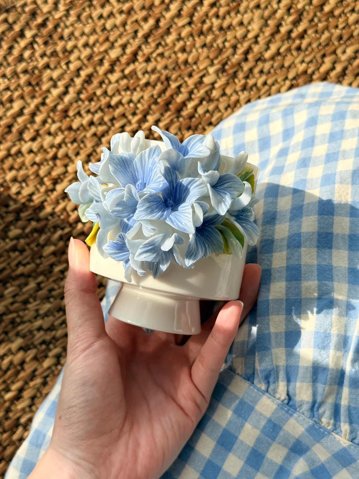 Blue Hydrangea Ceramic Cup