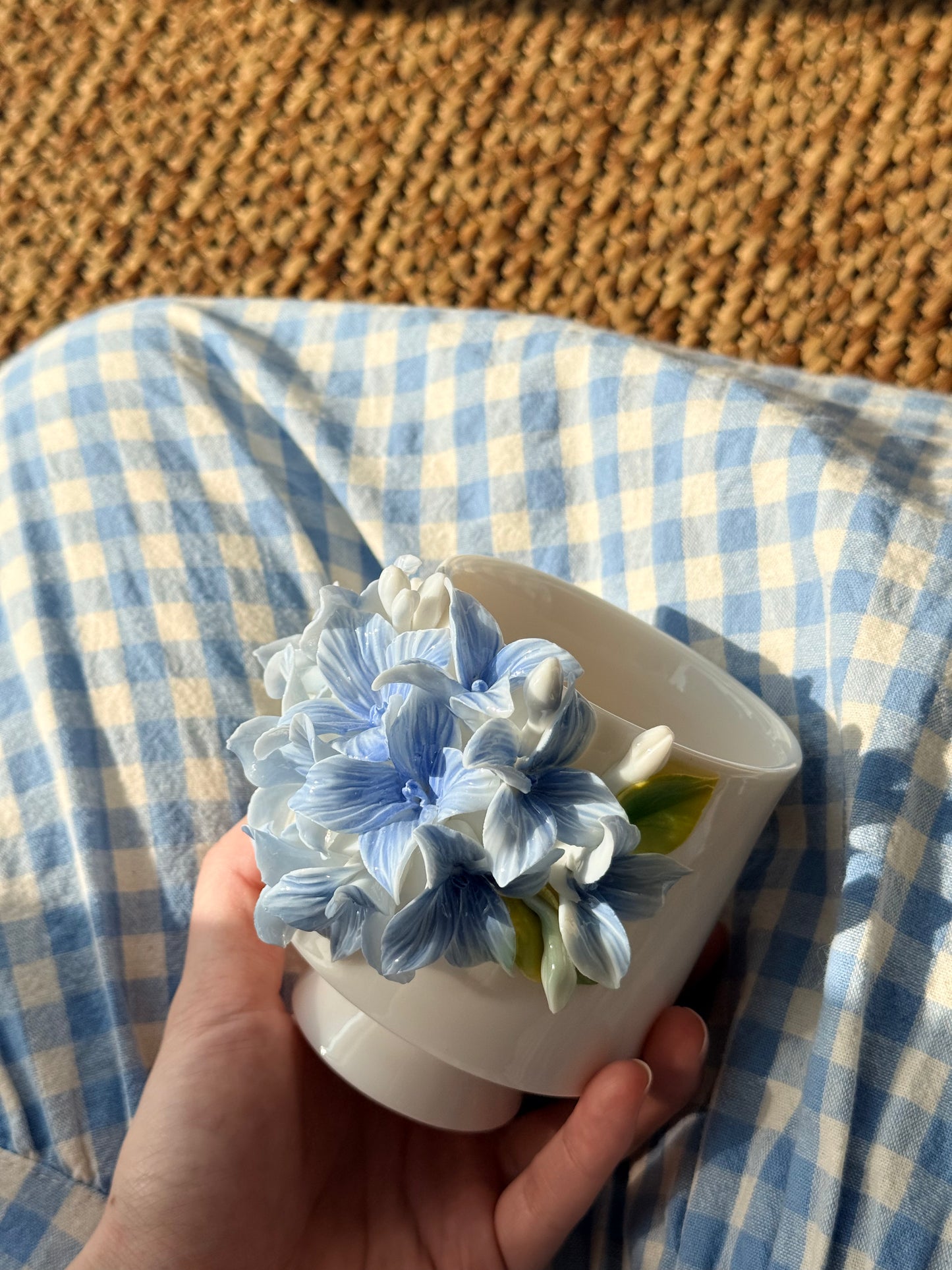 Blue Hydrangea Ceramic Cup