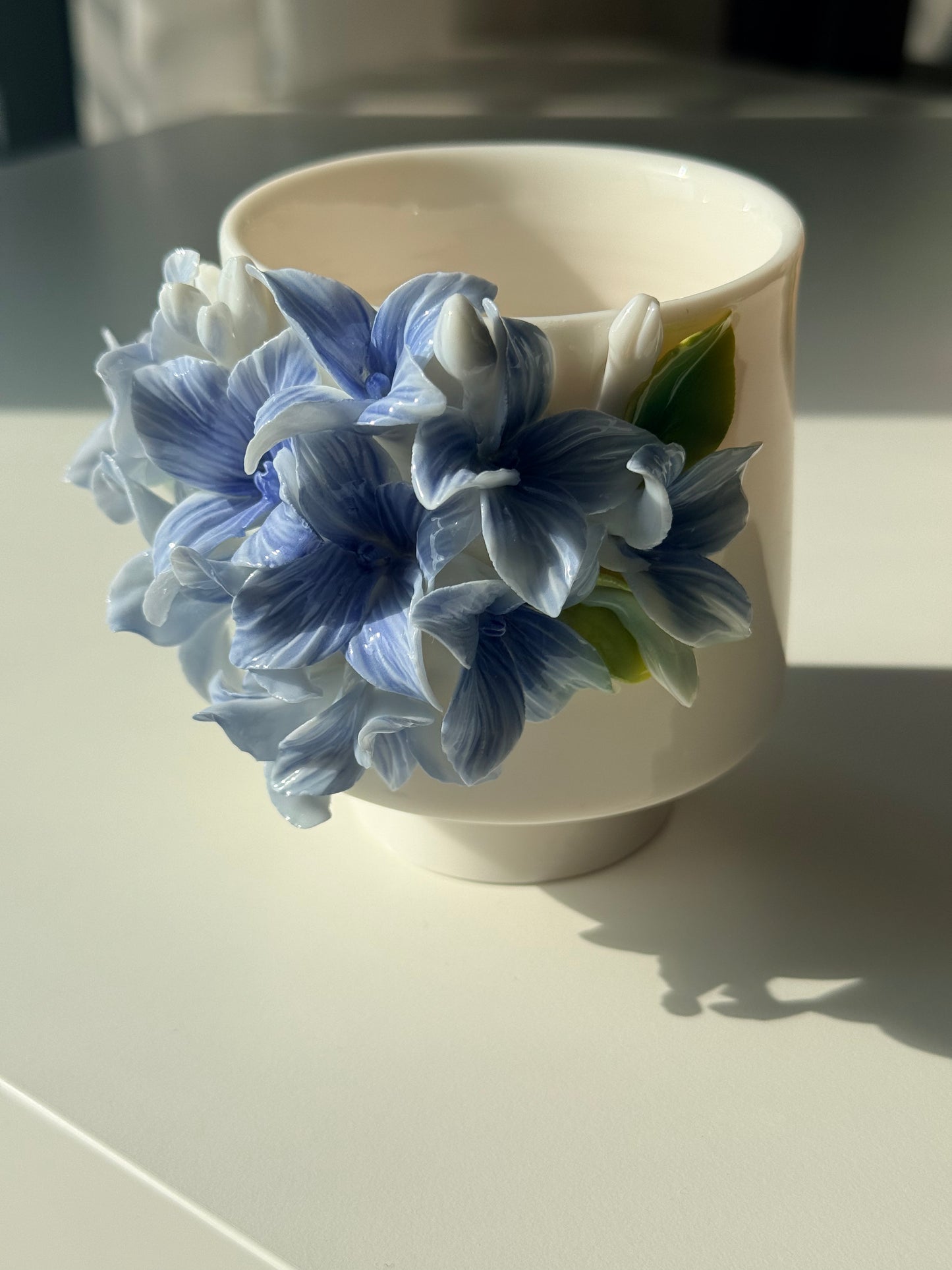 Blue Hydrangea Ceramic Cup