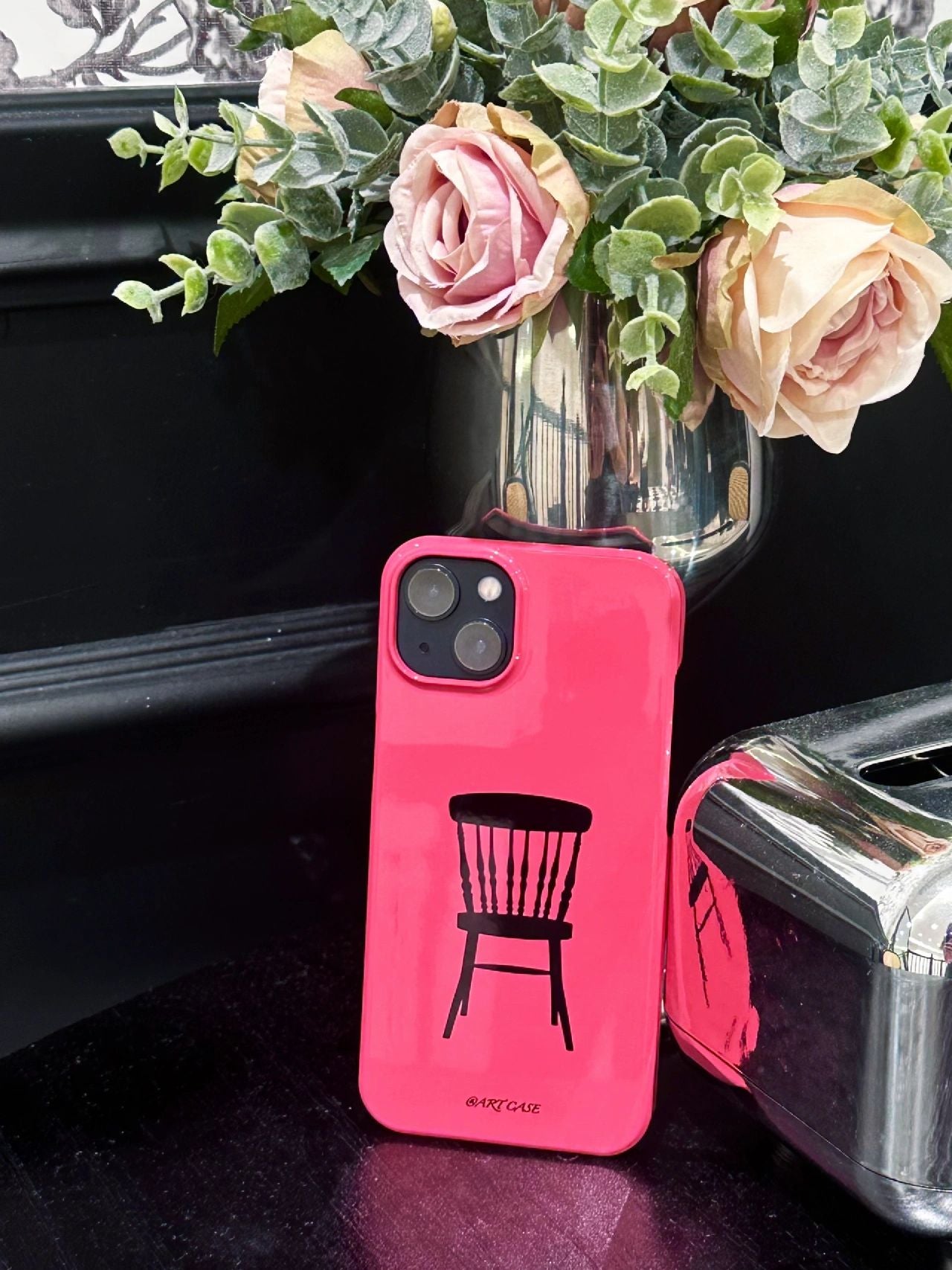 Black Pink Chair Printed Double Layer Phone Case