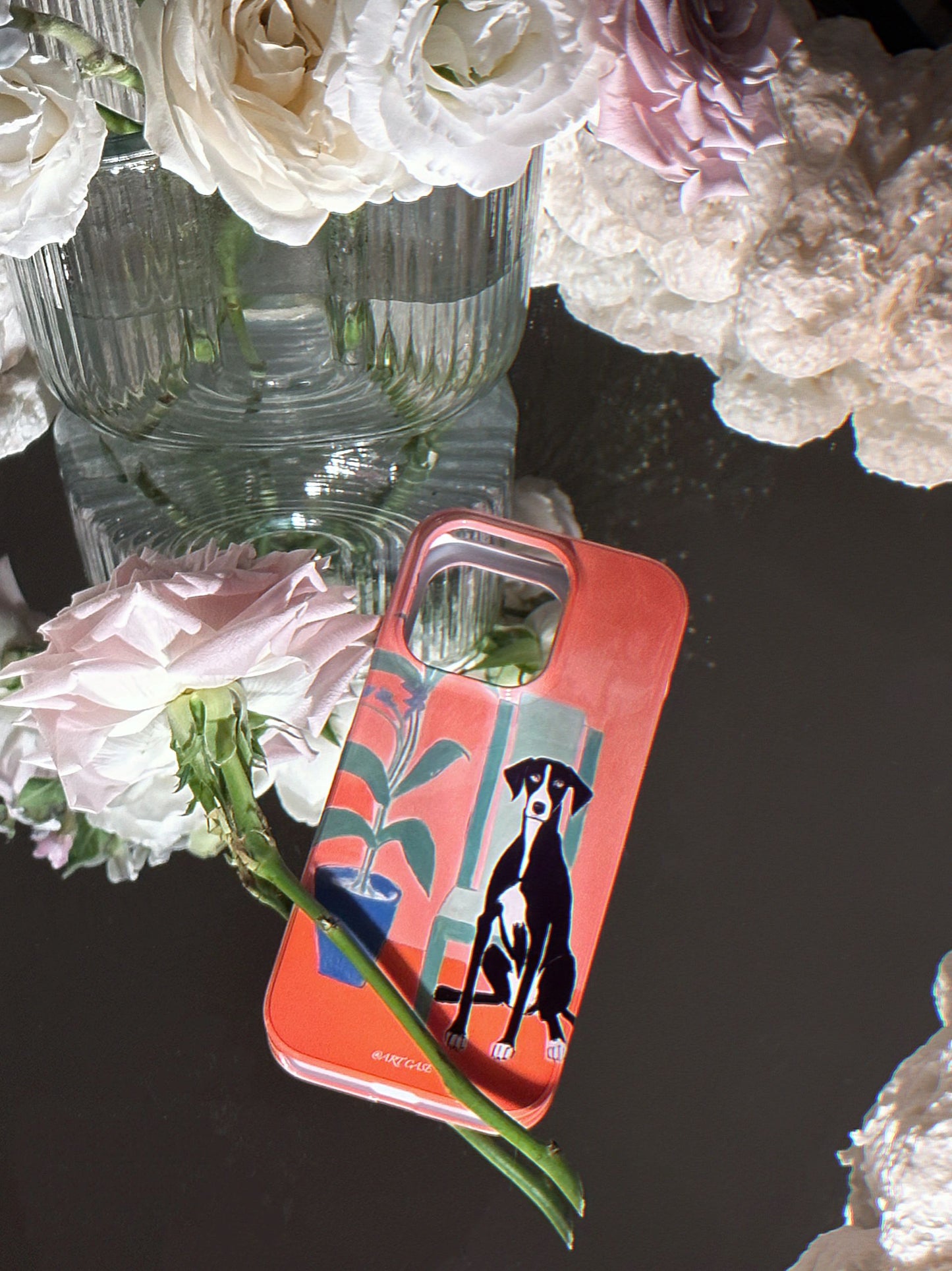 Black Dog Printed Double Layer Phone Case