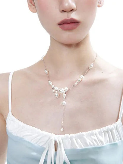 Galaxy Bubble Pearl Beaded Necklace