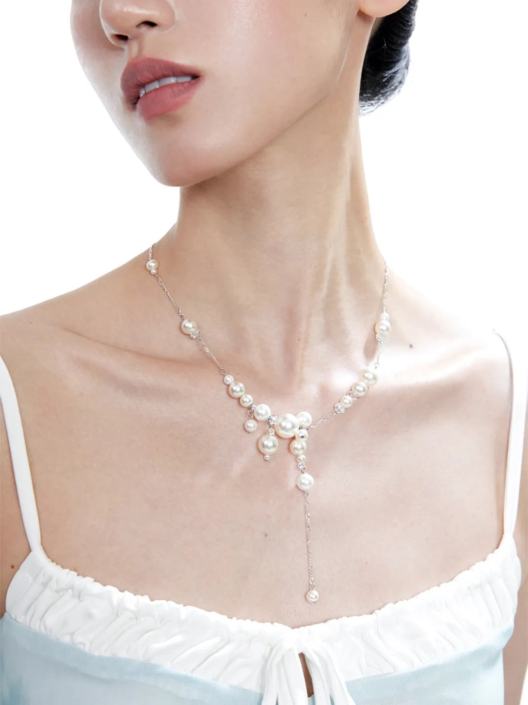Galaxy Bubble Pearl Beaded Necklace