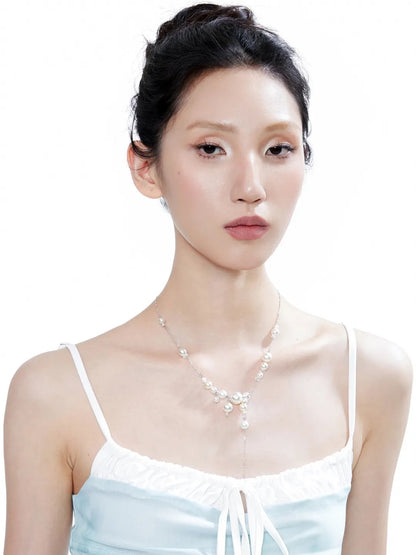 Galaxy Bubble Pearl Beaded Necklace