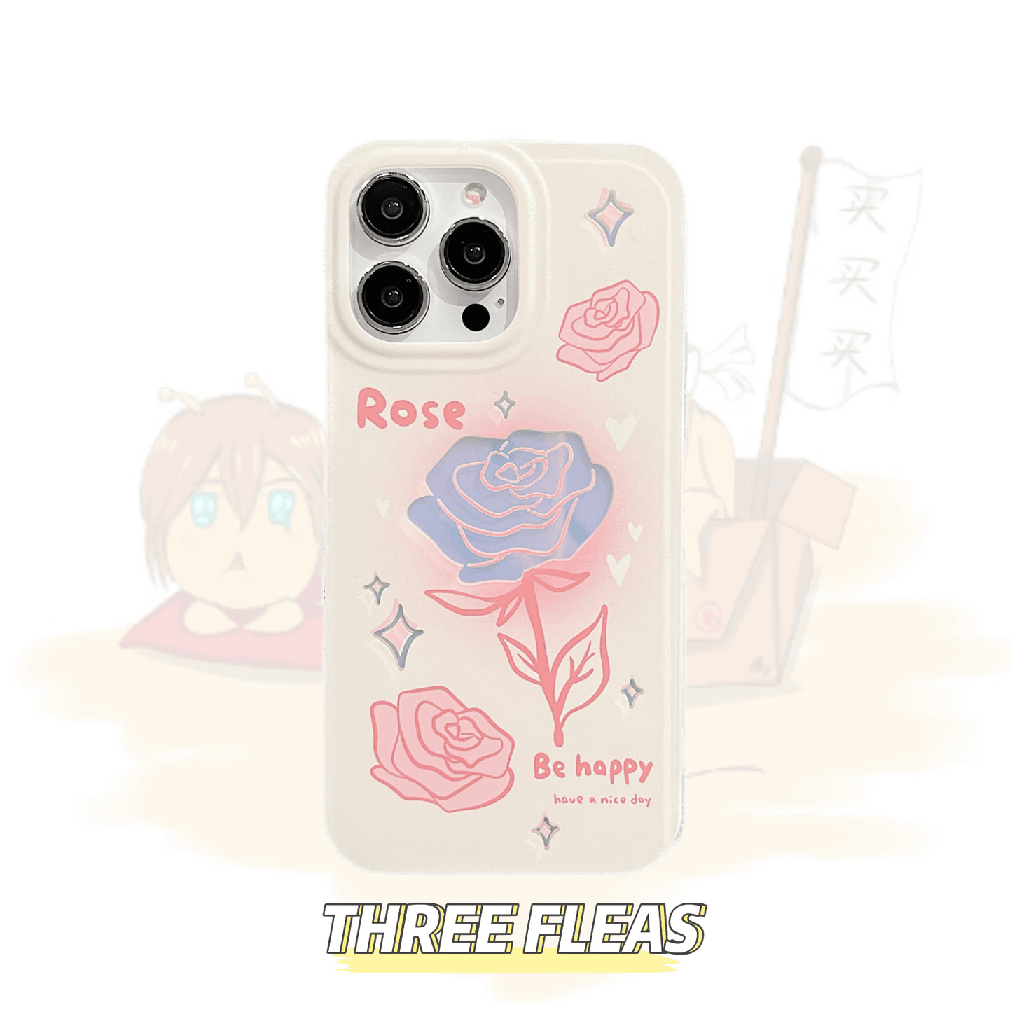 Happy rose laser phone case