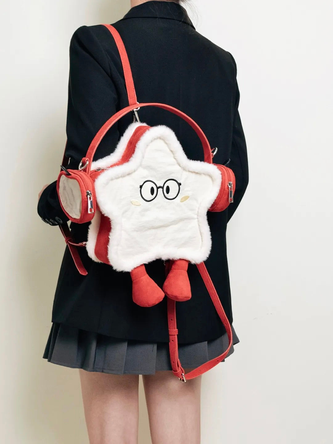Red Glasses Star-Shaped Backpack