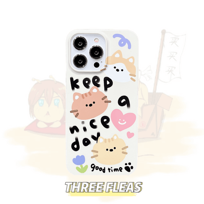 Keep a nice day cute kittens phone case