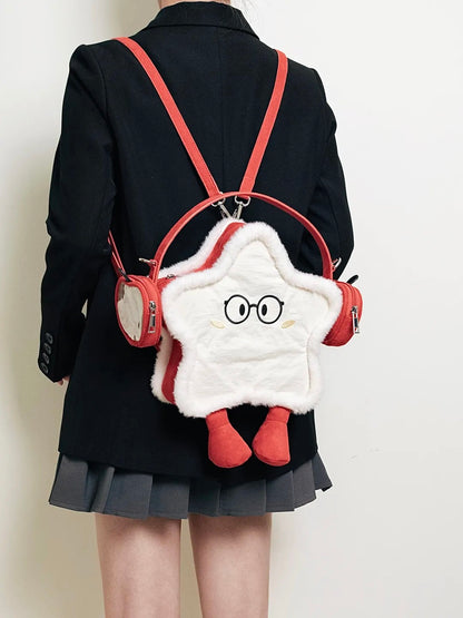Red Glasses Star-Shaped Backpack