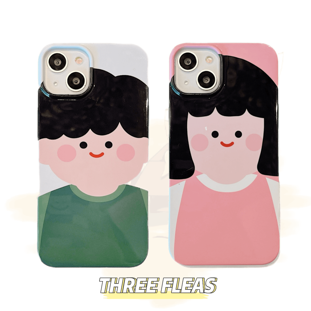 Simple smile couple phone case | phone accessories | Three Fleas