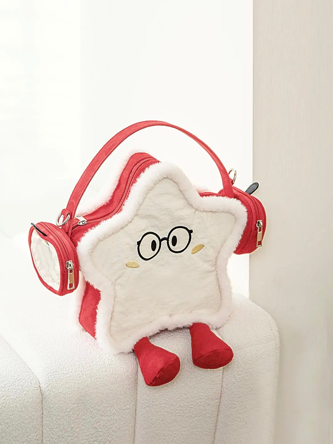 Red Glasses Star-Shaped Backpack