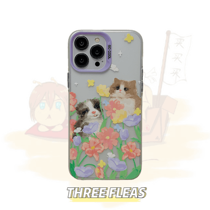 Flowery Kitten Puppy phone case | phone accessories | Three Fleas