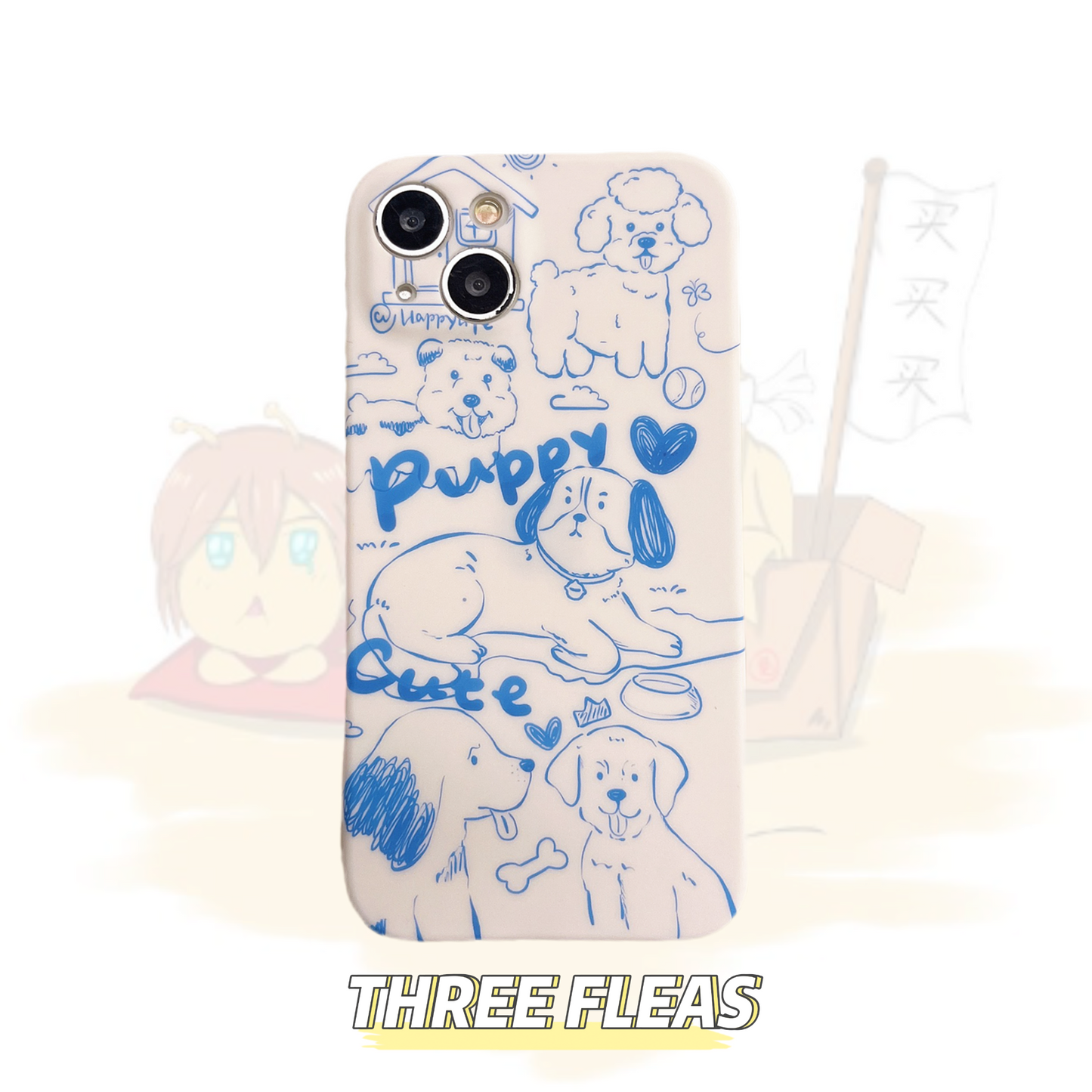 Sketches puppy phone case | phone accessories | Three Fleas