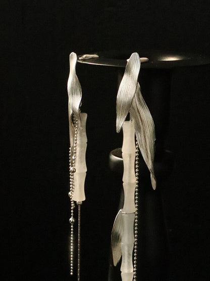 Bamboo Shadow Silver Earrings