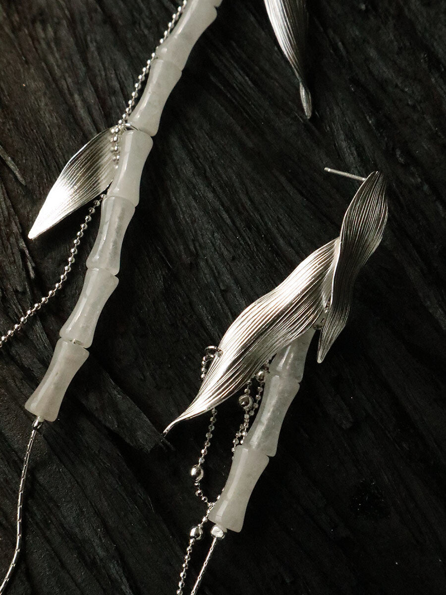 Bamboo Shadow Silver Earrings