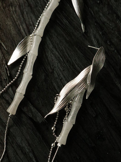 Bamboo Shadow Silver Earrings