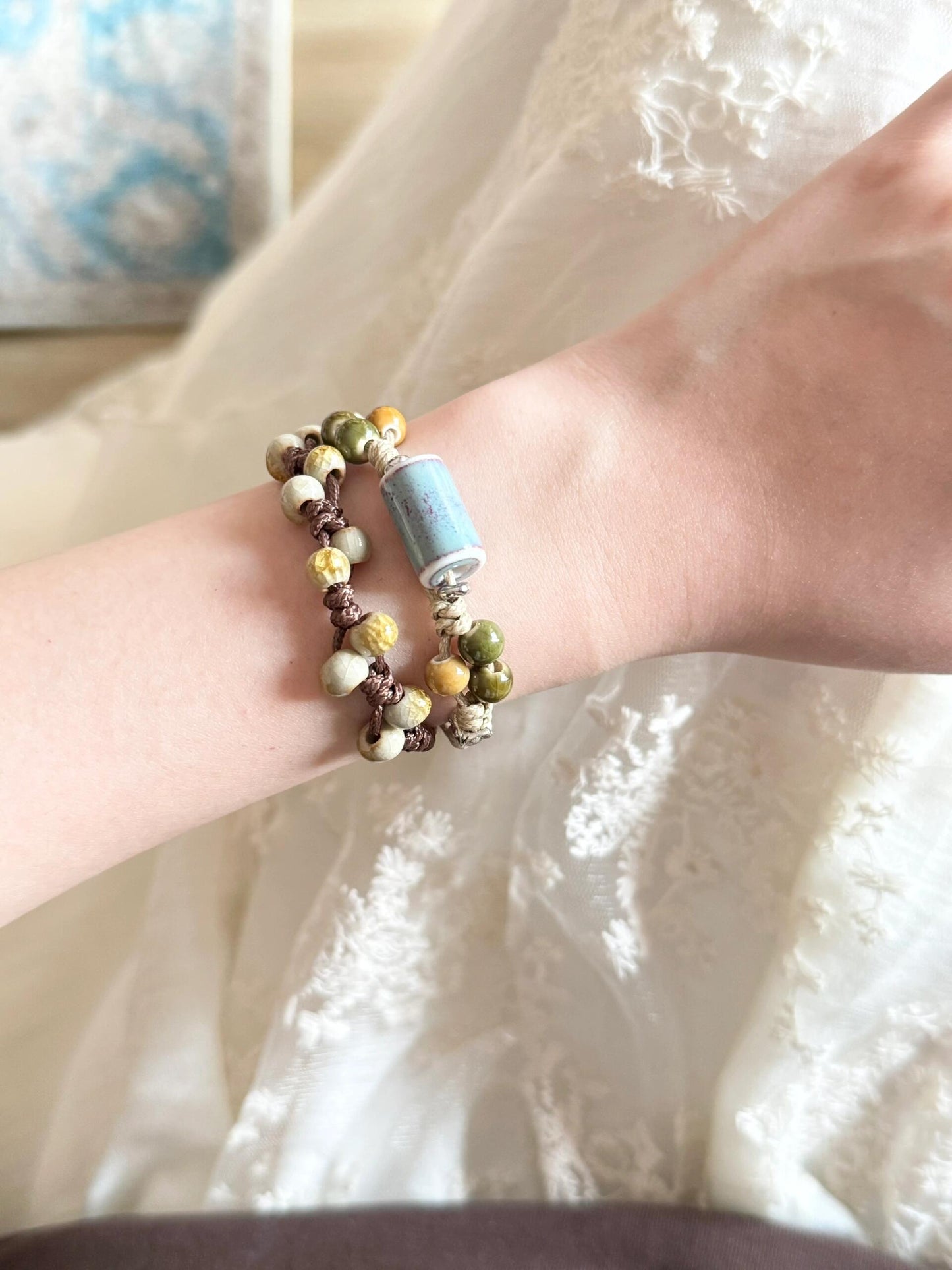 Handmade Ceramic Beaded Bracelet