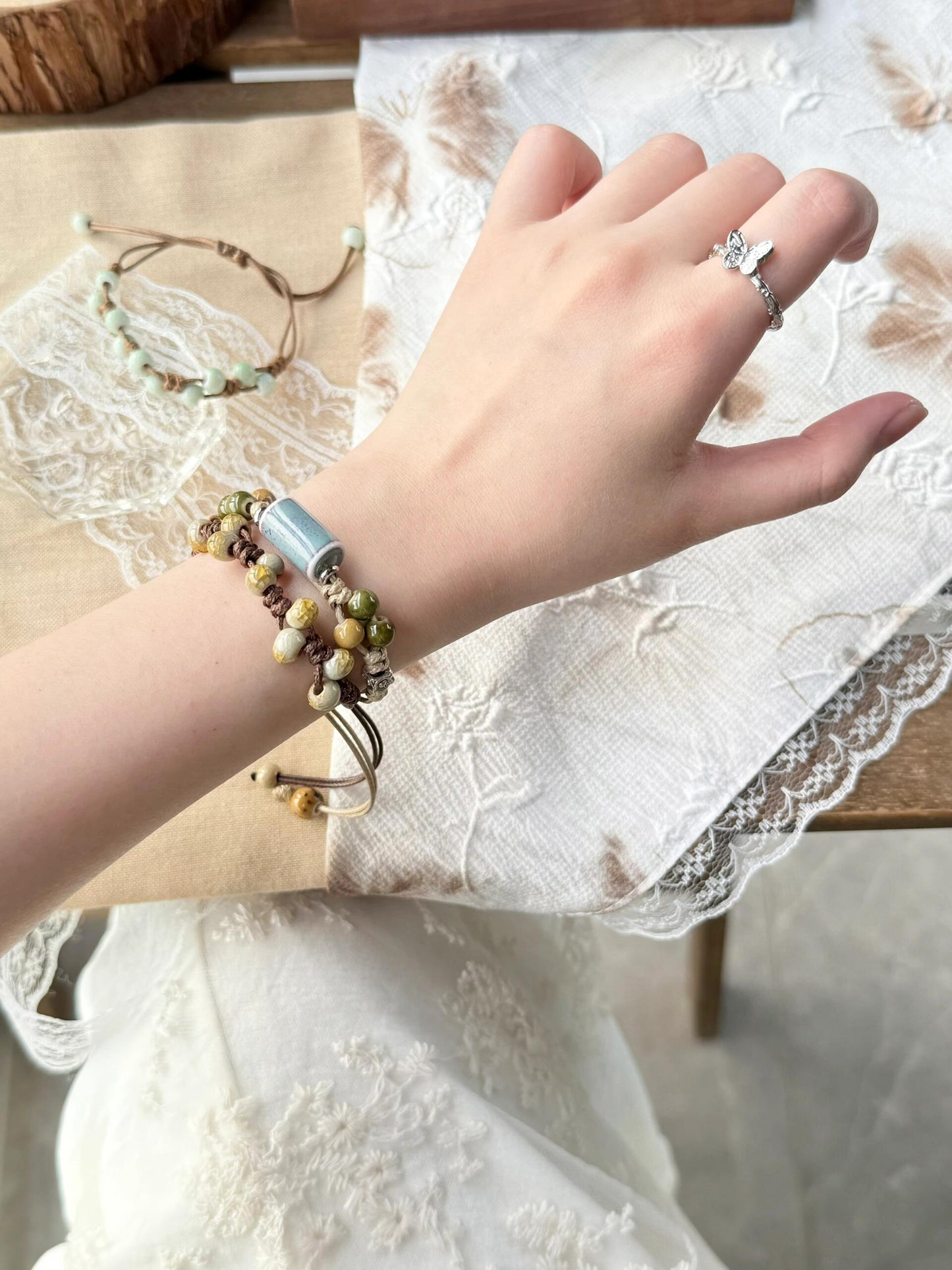 Handmade Ceramic Beaded Bracelet