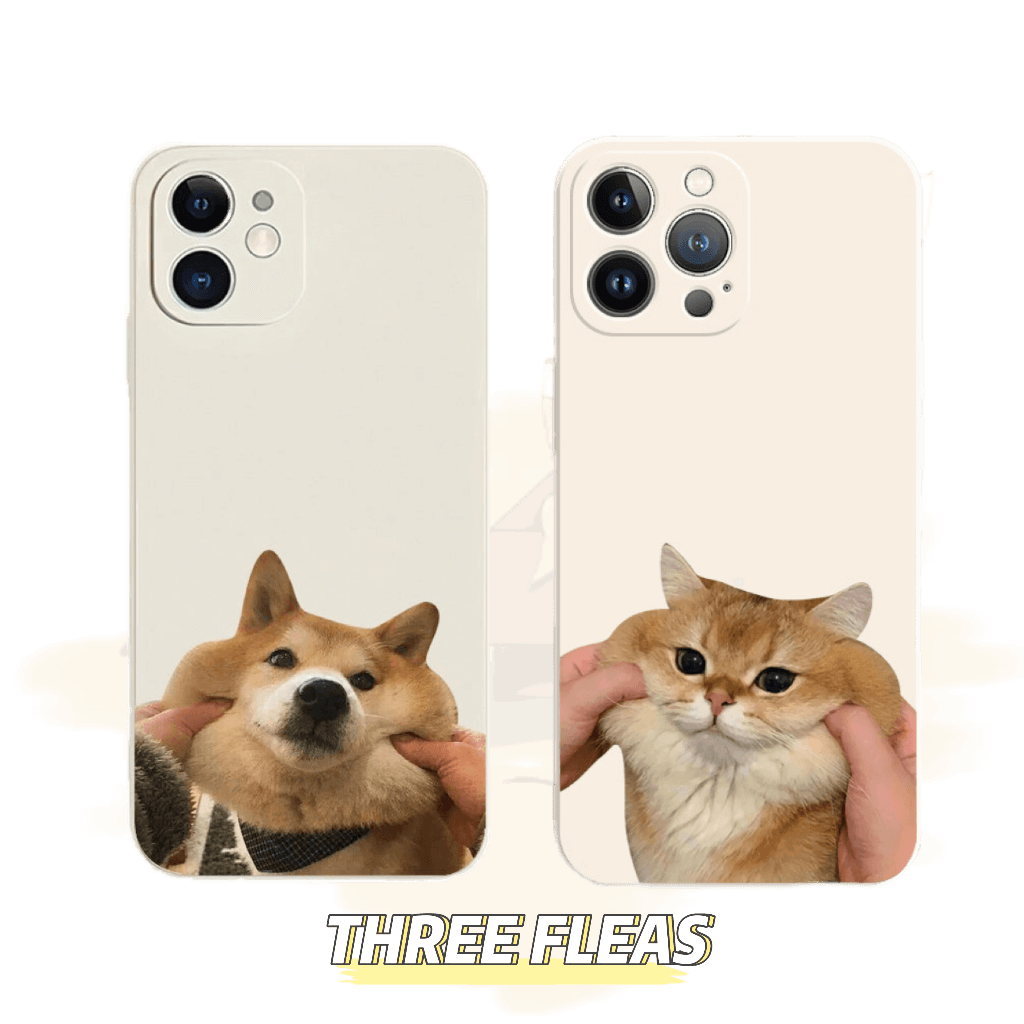 [ Meme Case ] Pinch face cat and dog phone case | phone accessories | Three Fleas