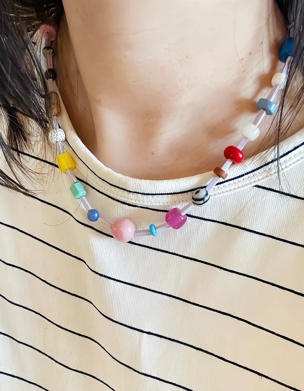 Rainbow Candy Natural Stone Necklace