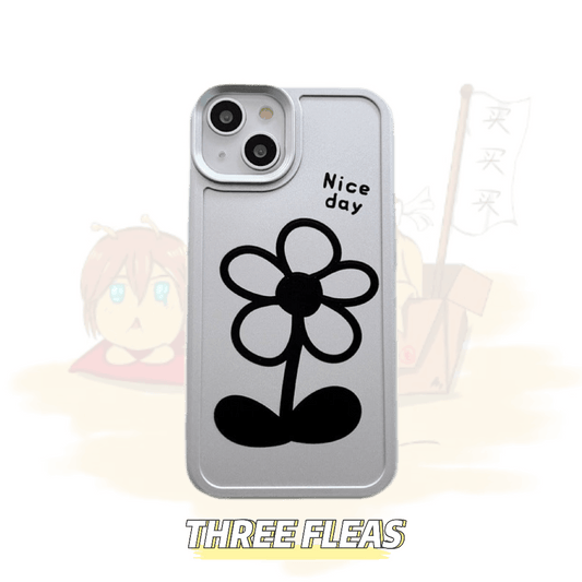 「iPhone」Black Flower with Grip Stand | phone accessories | Three Fleas