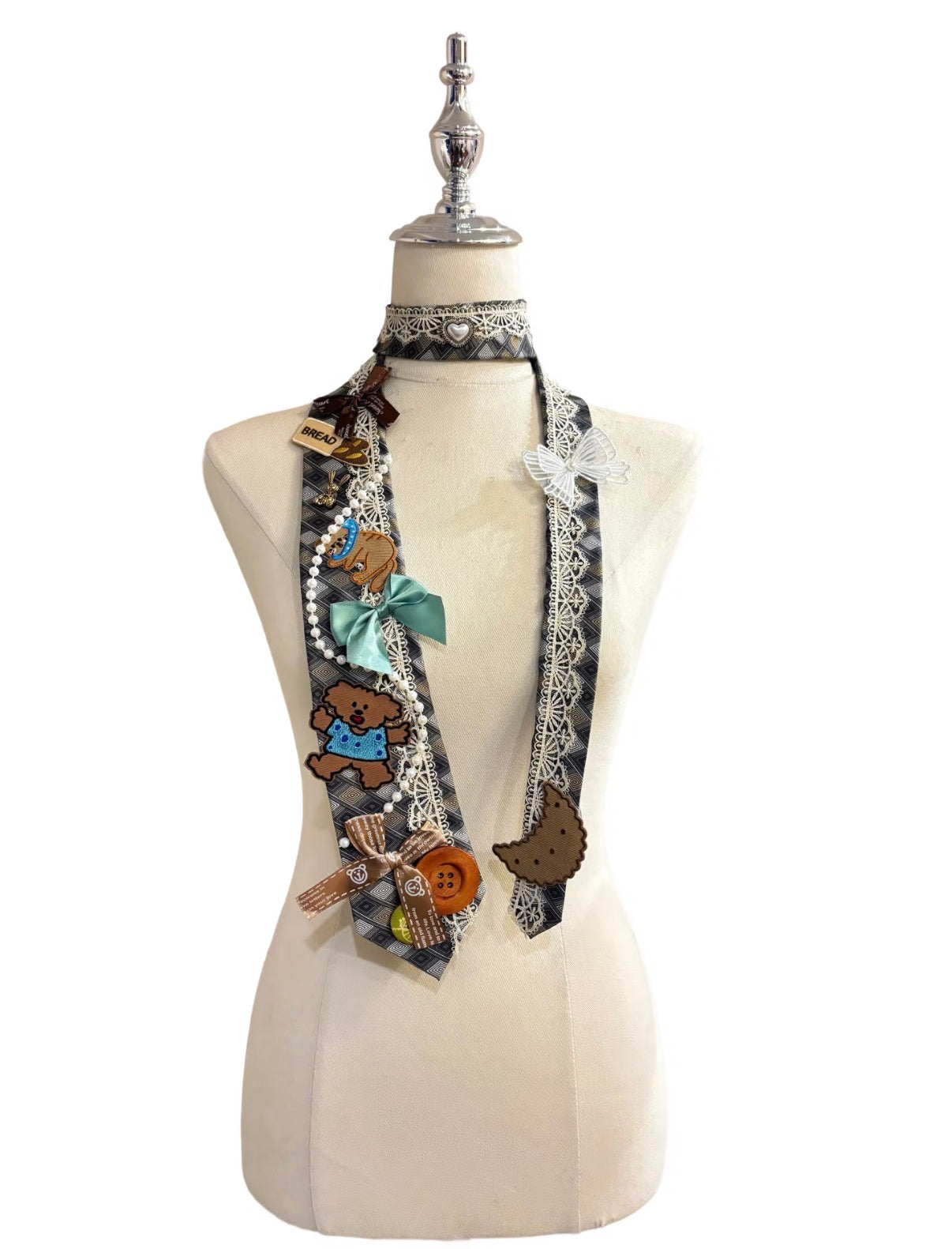 Maximalist Vintage Handmade Lace Bow Tie
