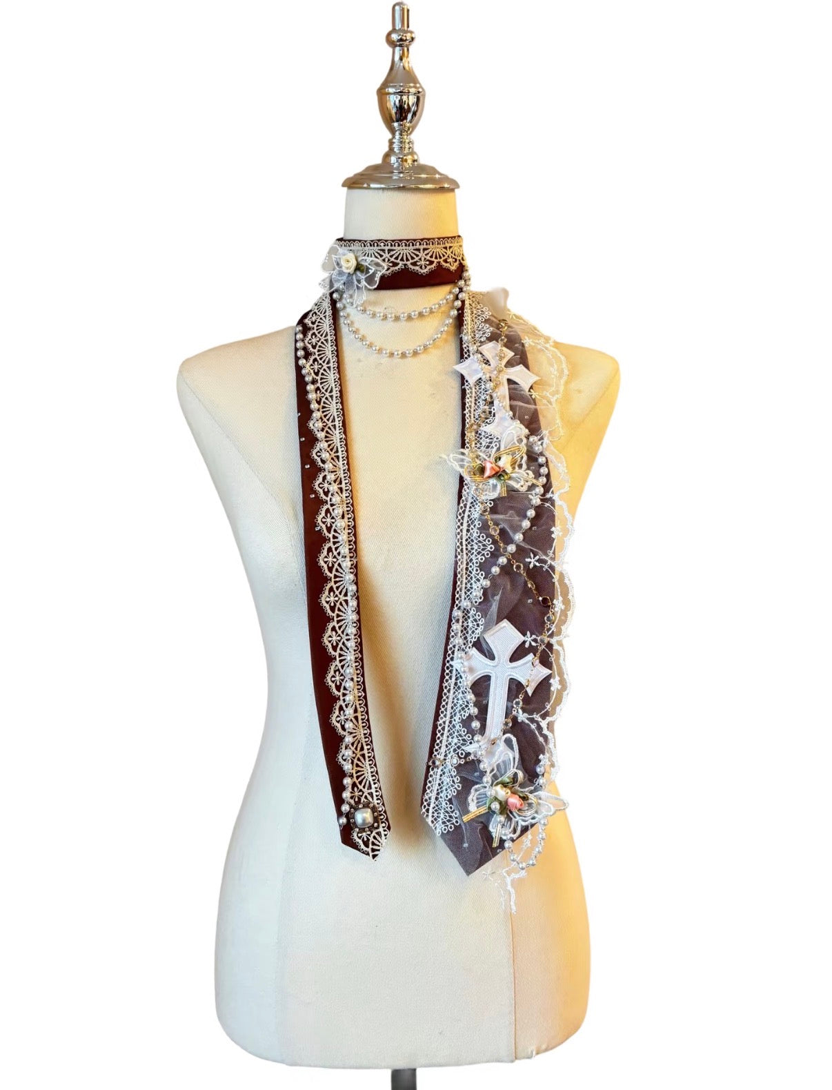 Maximalist Vintage Handmade Lace Bow Tie