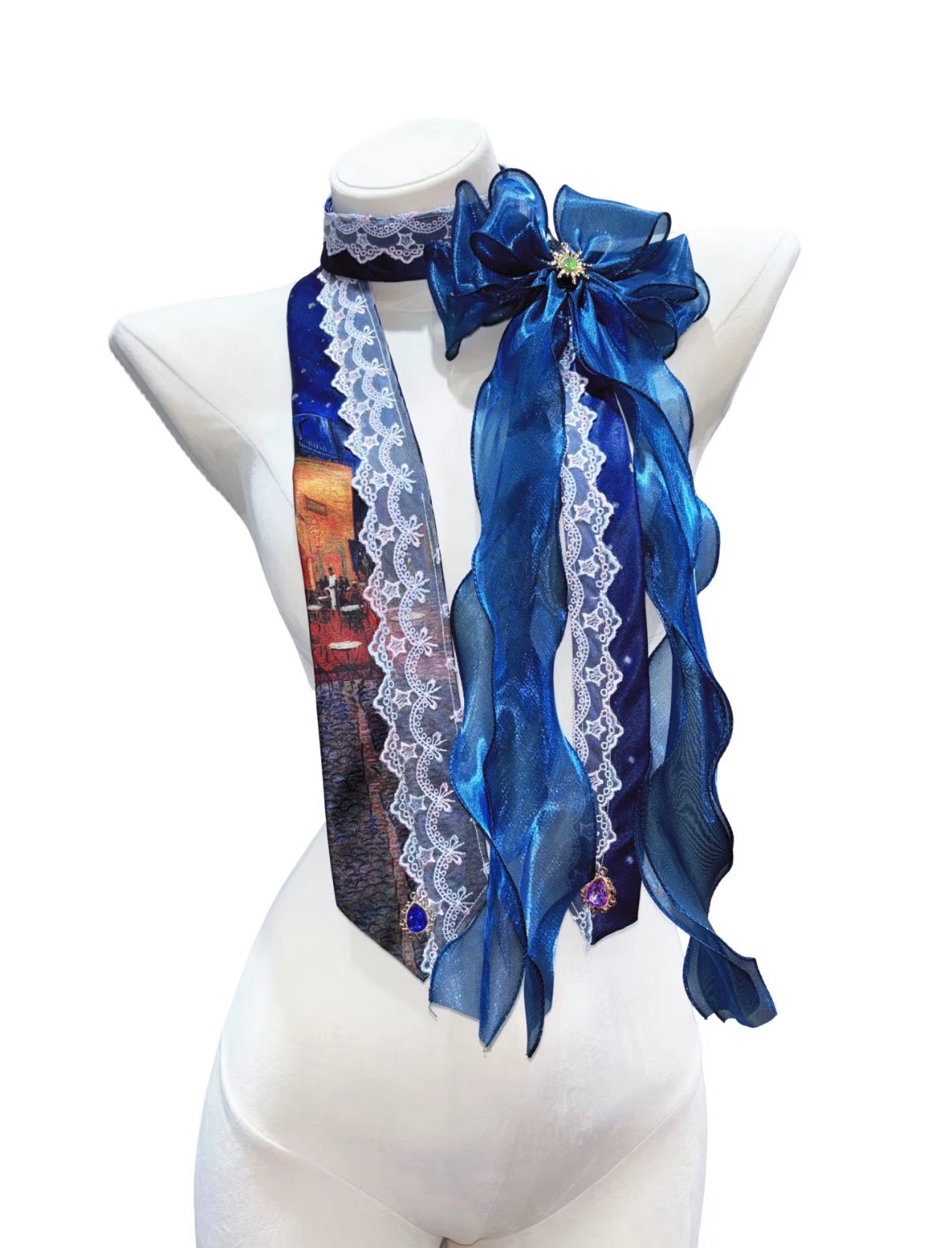 Maximalist Vintage Handmade Bow Lace Tie