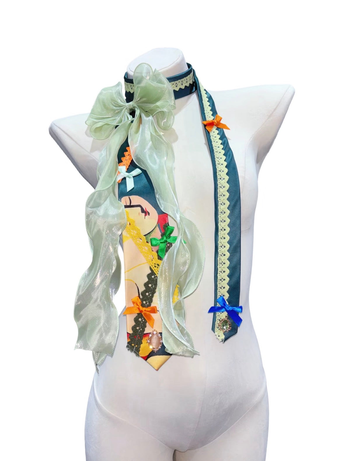 Maximalist Vintage Handmade Bow Lace Tie