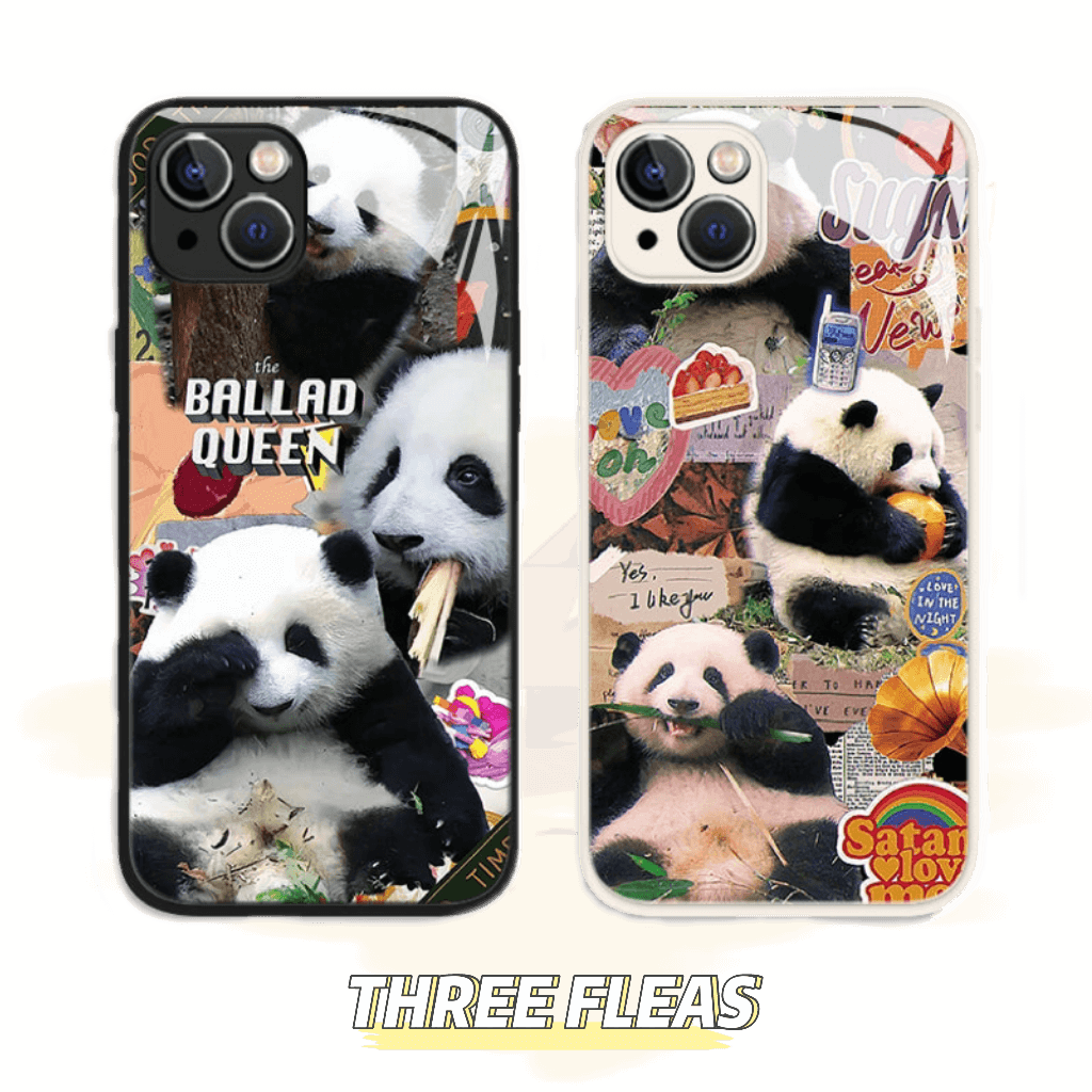 [ Meme Case ] Panda Panda Silicone Mirror Case | phone accessories | Three Fleas