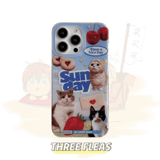 [ Meme Case ] Sweet cat and dog phone case | phone accessories | Three Fleas