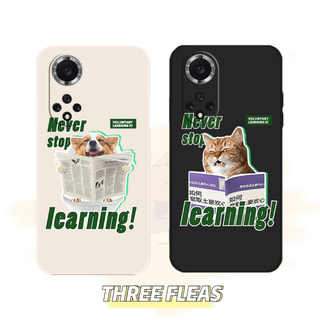 [Meme Case] Reading Newspapers Cat and Dog Phone Case | phone accessories | Three Fleas