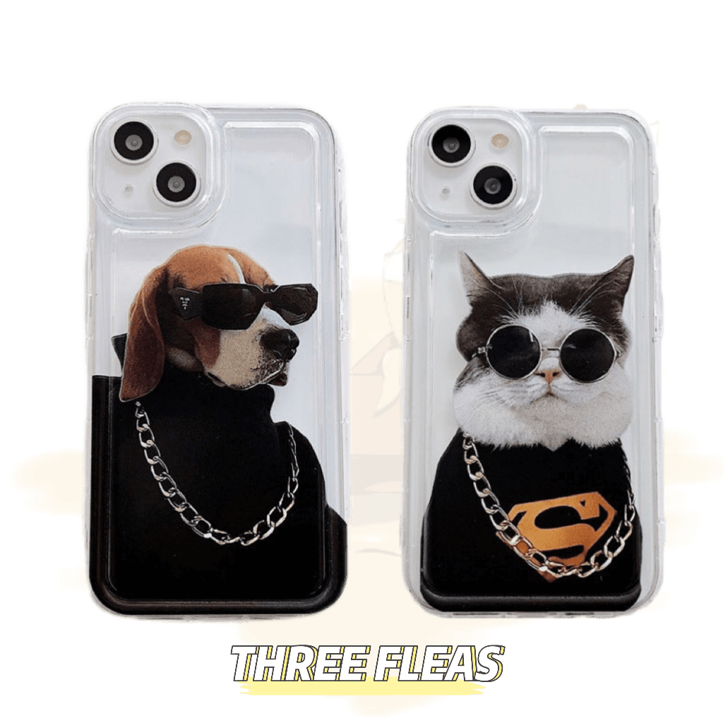「iPhone」Funky Cat and Dog Protective Air-Cusion Cover | phone accessories | Three Fleas