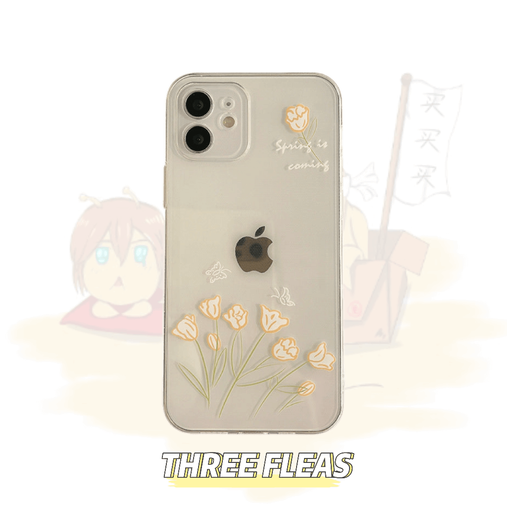 「iPhone」Simple and Original Hand-painted Flowers iPhone Shell | phone accessories | Three Fleas