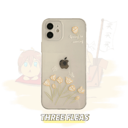 「iPhone」Simple and Original Hand-painted Flowers iPhone Shell
