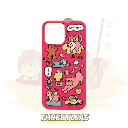🐱My happy doodle planet | phone accessories | Three Fleas