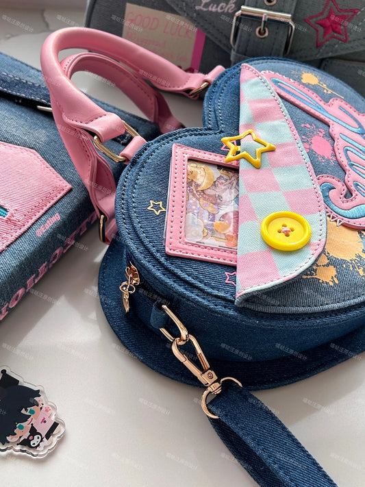 Y2k Heart Shape Denim Ita-Bag