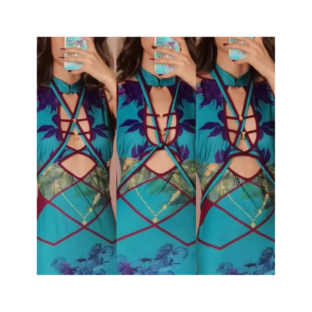 Peacock Blue Modern Cheongsam