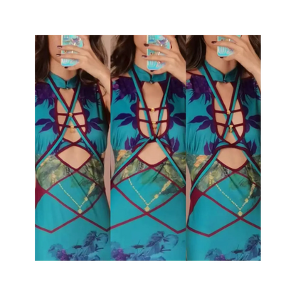 Peacock Blue Modern Cheongsam