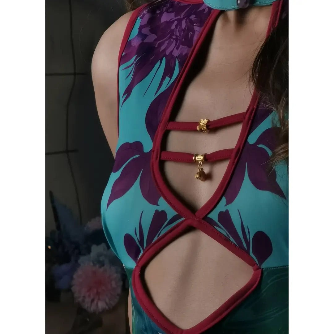 Peacock Blue Modern Cheongsam
