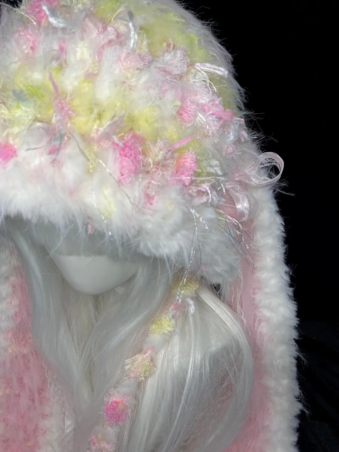 Pink Yellow Bunny Crochet Hat