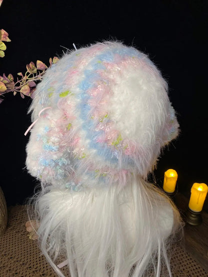 Pink Blue Lamb Crochet Hat