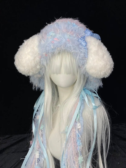 Blue Puppy Ear Crochet Hat
