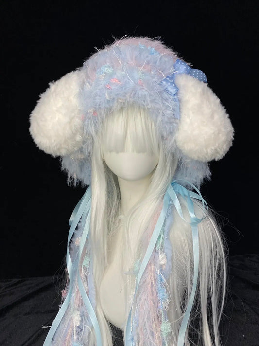 Blue Puppy Ear Crochet Hat