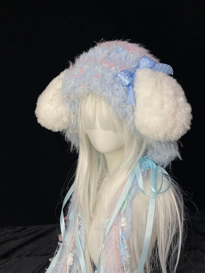 Blue Puppy Ear Crochet Hat