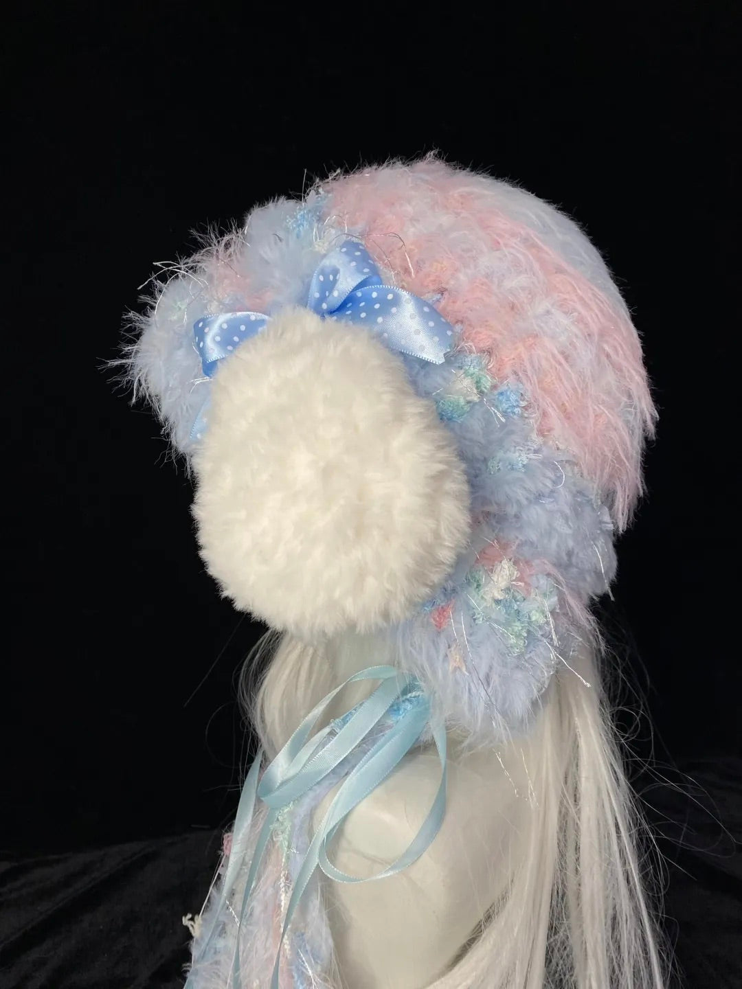 Blue Puppy Ear Crochet Hat