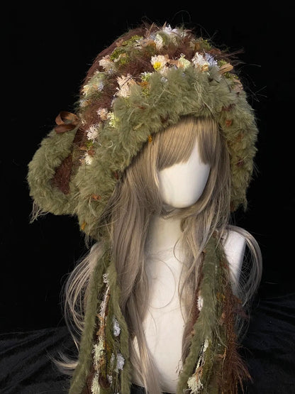 Forest Lamb Ear Crochet Hat