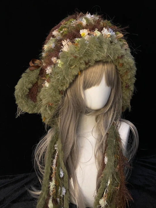 Forest Lamb Ear Crochet Hat