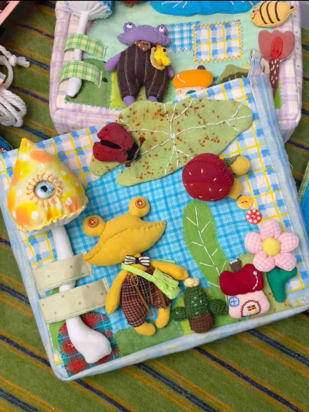 Handmade Woodland Frog Journey Fabric Bag